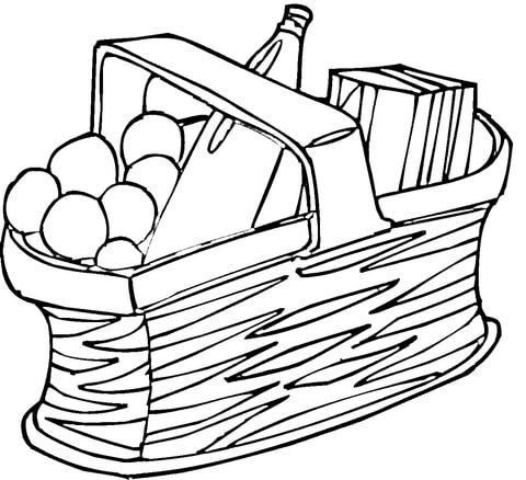 Picnic Basket Coloring Page